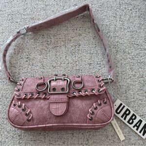 Urban Outfitters Pink Studded Shoulder Bag - Vegan Leather